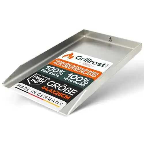 Edelstahl Grillplatte für Gas- und Holzkohlegrills 44,3×26 cm