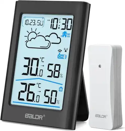 Baldr Wetterstation mit Außensensor und DCF-Funkuhr