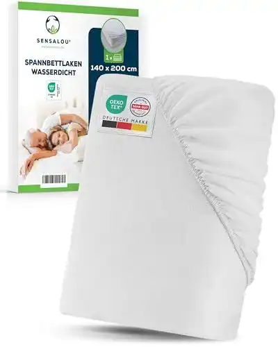 Wasserdichtes Spannbettlaken 140×200 cm für Matratzen bis 25 cm Höhe