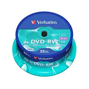 Verbatim DVD-RW 4x Matt Silver 4.7GB 25er Pack Spindel
