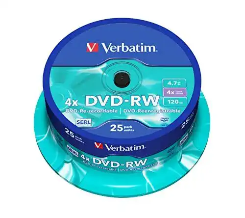 Verbatim DVD-RW 4x Matt Silver 4.7GB 25er Pack Spindel