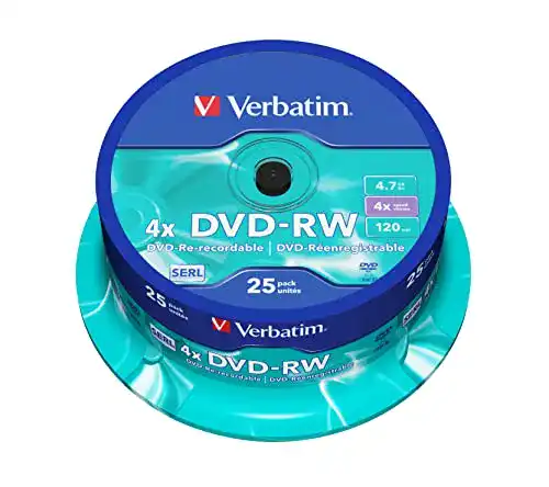 Verbatim DVD-RW 4x Matt Silver 4.7GB 25er Pack Spindel