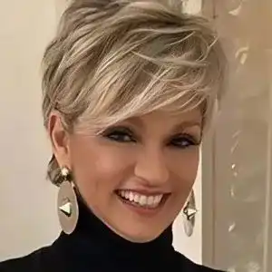 Blonde Kurzhaarperücke für Damen – Pixie Perücke in Blond-Braun-Mix
