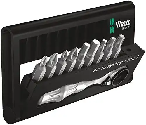 Mini-Ratschen-Set Wera Bit-Sortiment Bit-Check 10 Zyklop Mini 1 10-teilig