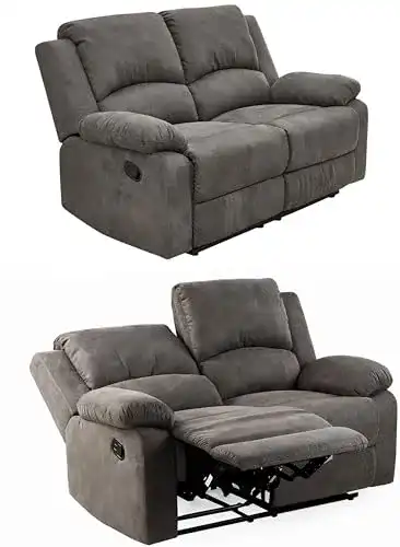 Relaxsofa Luma-Home Zweisitzer mit Relaxfunktion und Tonnentaschenfederkern