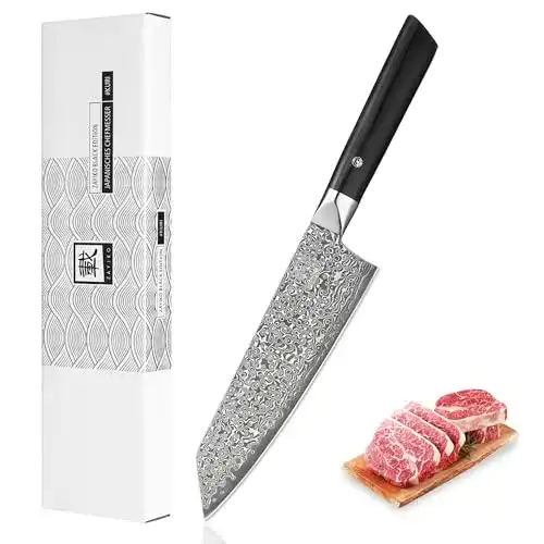 Zayiko Damastmesser Black Edition für den professionellen Einsatz