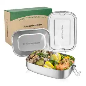 Edelstahl Brotdose mit Trennwand 1400ml für Mahlzeitenorganisation