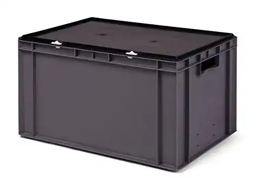 Transportbox Topstore Stapelbox grau mit Deckel 600x400x320 mm