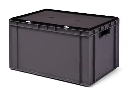 Transportbox Topstore Stapelbox grau mit Deckel 600x400x320 mm