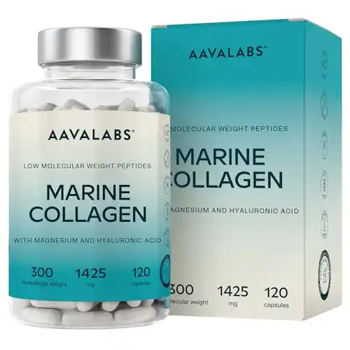 Aavalabs Hochdosierte Marine Collagen Kapseln mit Vitamin C und Magnesium