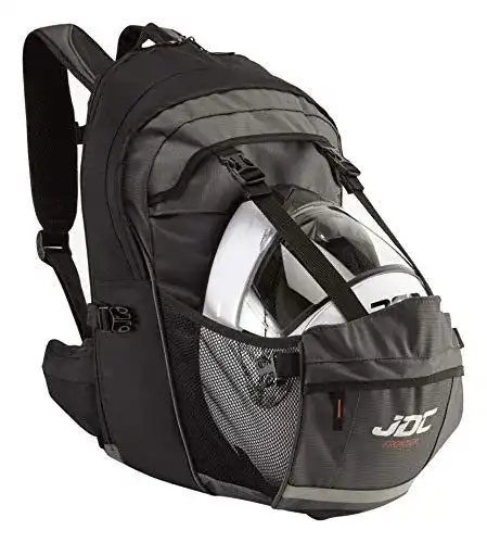 Motorradrucksack JDC wasserdicht mit Helmhalterung und erweiterbarem Volumen