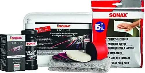 SONAX Profiline Scheinwerfer Polierset zur Aufbereitung von Scheinwerfern