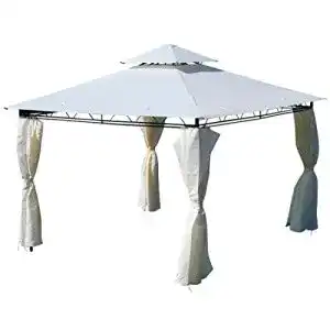 Pavillon Metall AS-S Garten Pavillon 3×3 Meter mit Vorhängen