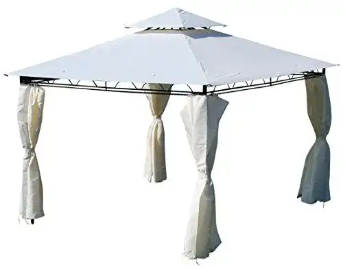 Pavillon Metall AS-S Garten Pavillon 3×3 Meter mit Vorhängen