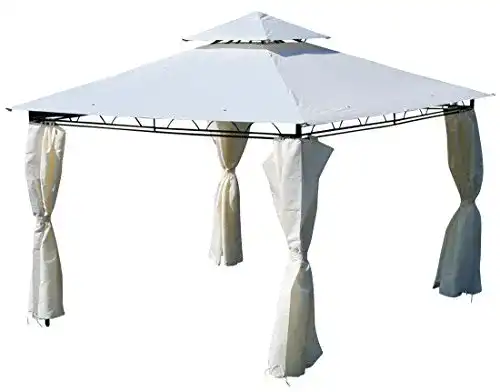 Pavillon Metall AS-S Garten Pavillon 3×3 Meter mit Vorhängen