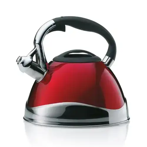 Wasserkessel Kela aus Edelstahl in Rot