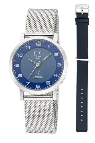 Funk-Solaruhr Damen Ett Eco Tech Time mit Edelstahl und Lederarmband
