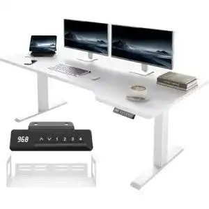 Höhenverstellbarer Gaming-Tisch Jummico mit L-förmiger Tischplatte