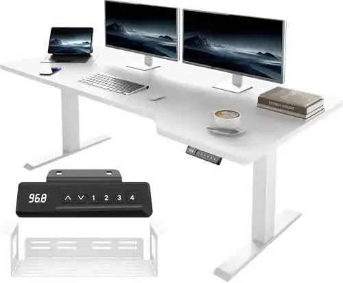Höhenverstellbarer Gaming-Tisch Jummico mit L-förmiger Tischplatte