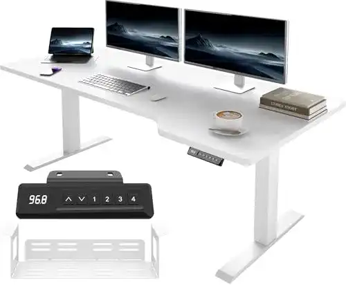 Höhenverstellbarer Gaming-Tisch Jummico mit L-förmiger Tischplatte