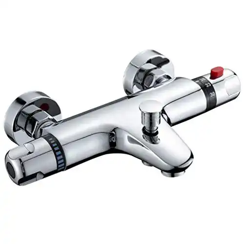 Badewannenarmatur Solepearl Chrom mit Thermostat für Dusche