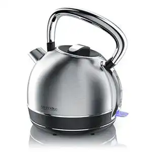Arendo Retro Edelstahl Wasserkocher Vintage Design mit 1,7 Liter Füllmenge