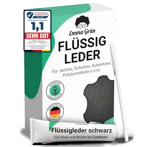 Lederfarbe Emma Grün Flüssigleder Reparatur Set Schwarz für Lederpflege