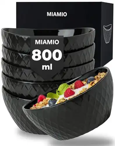 Müslischalen Miamio 6er Set aus Steingut mit 800 ml Volumen