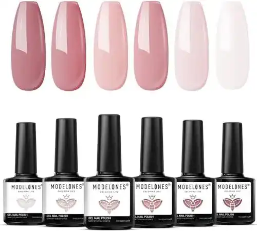 UV Nagellack Set Modelones in Rosa und Nude – 6 Farben