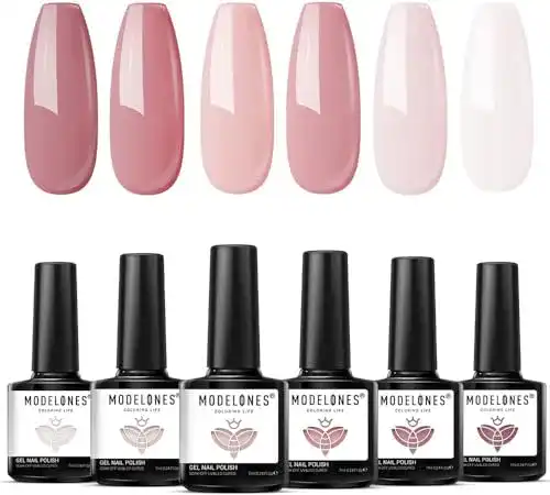 UV Nagellack Set Modelones in Rosa und Nude – 6 Farben