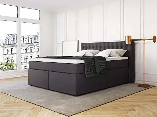 Boxspringbett 200 x 200 cm mit Visco-Topper und 7-Zonen TFK Härtegrad H2