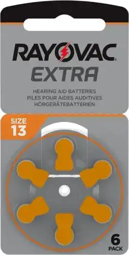 Rayovac Hörgerätebatterien Größe 13 – 60 Stück Packung