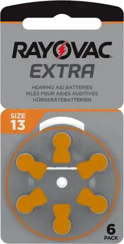 Rayovac Hörgerätebatterien Größe 13 – 60 Stück Packung