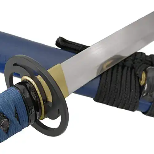 Katana Toshiro Aoi Domoe Samuraischwert mit Metallklinge aus Federstahl