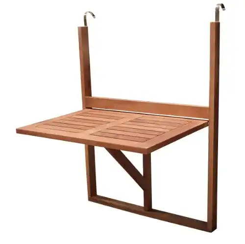 Balkonhängetisch DEGAMO 60×40 cm in Braun, klappbar und wetterbeständig