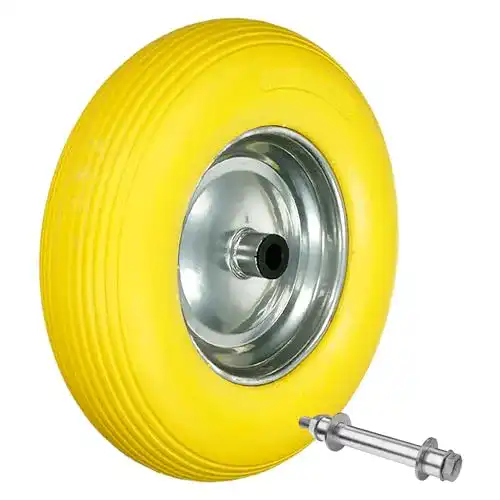 Schubkarrenrad aus Vollgummi mit Achse für Gartenkarren