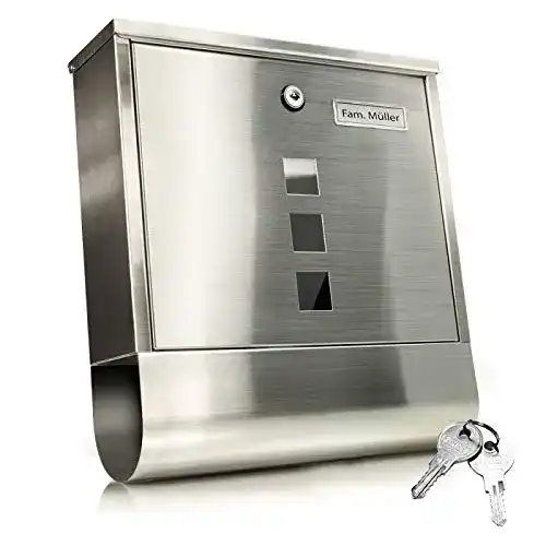 Briefkasten Täger 2210 Design Edelstahl mit Zeitungsfach