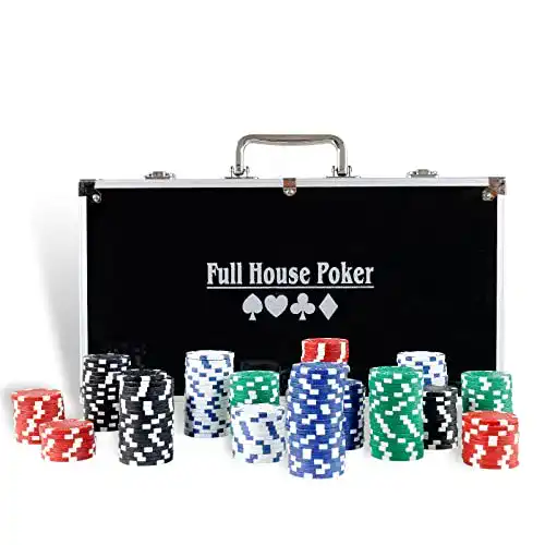 Pokerkoffer CCLIFE Pokerset mit 300 und 500 Chips für Pokerspiele