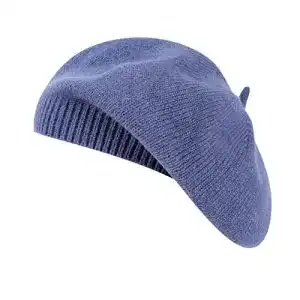 Baskenmütze Qinfren Damen, klassisch, gestrickt, warm und einfarbig