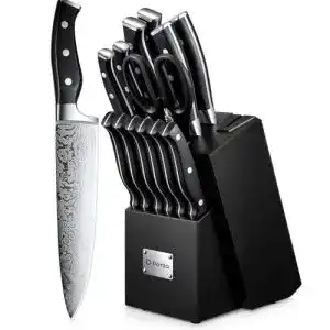D.Perlla Messerblock Set, 14-teilig, selbstschärfend