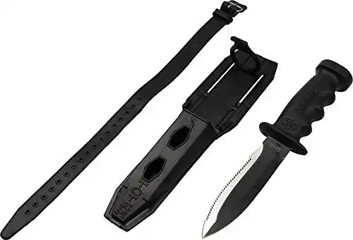 Cressi Supertotem Tauchermesser mit glatter und gezahnter Klinge
