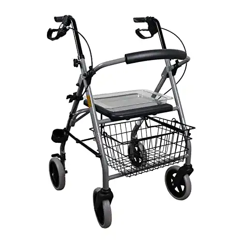 Alu-Rollator Drive Medical GIGO – Klappbarer Leichtgewicht-Rollator