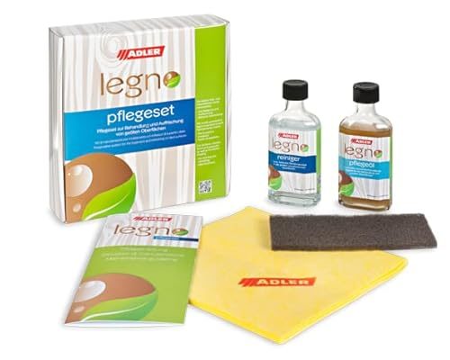 Holzreiniger Adler Legno Pflegeset mit Holzöl und Reiniger für geölte Holzflächen