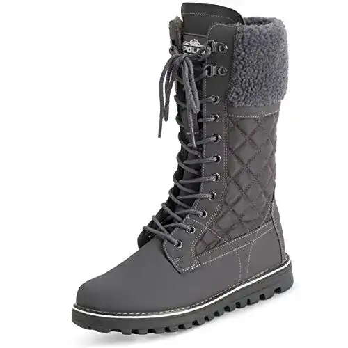 Winterstiefel Damen mit Kunstpelz und wasserdichter Gummisohle