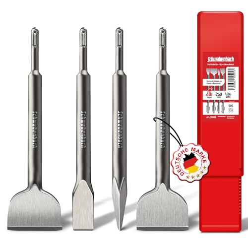 SDS-Plus Meißel Set von Schwabenbach, 4-teilig für Bauprojekte
