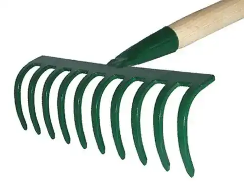 Agrohit Harke mit 10 Zinken und 25 cm Breite, ergonomischer Stiel
