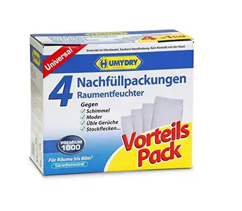 HUMYDRY Nachfüllpackungen für Luftentfeuchter 4x1kg