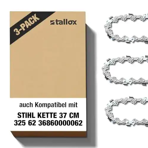 Tallox Sägekette 3 Stück .325 1,6 mm 62 TG 37 cm für Stihl Motorsägen