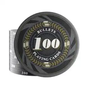 Pokerchips Bullets Playing Cards – 25 Keramik Silvio für Pokerset