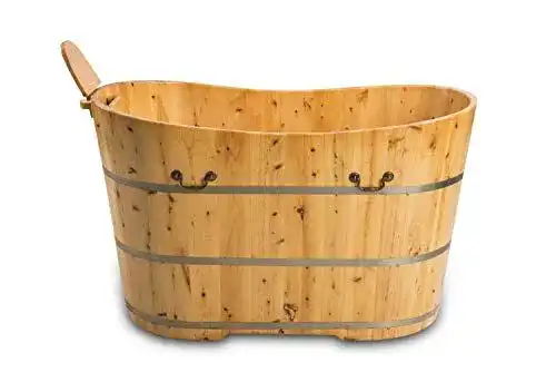 Badezuber Trade-Line-Partner Holzbadewanne Bern mit Whirlpool und Dusche